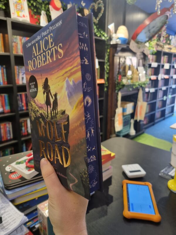 Signed, independent bookshop version of Wolf Road with sprayed edges